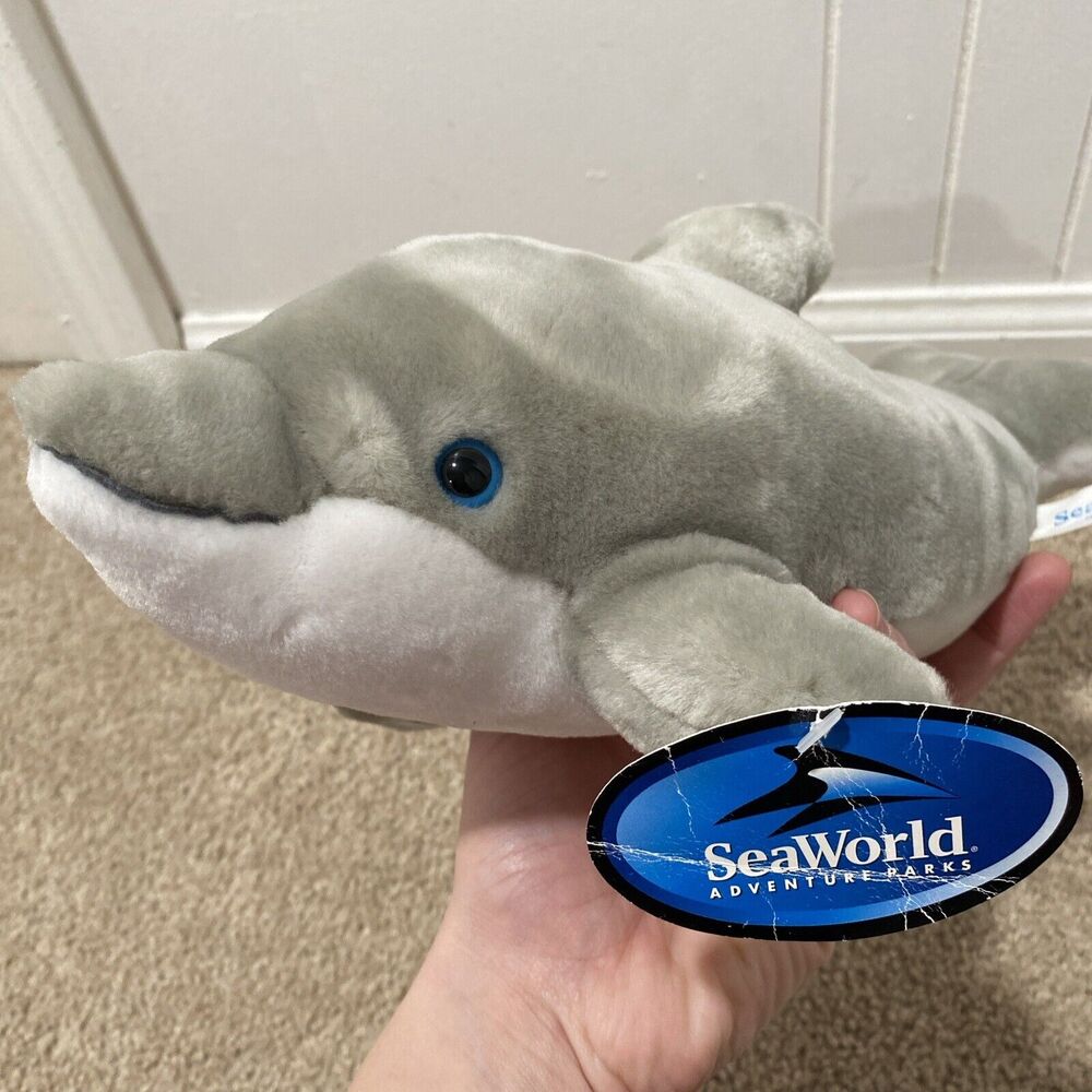vintage sea world dolphin plush Stuffed Animal With Tags Blue Eyes With Tags - Picture 4 of 10